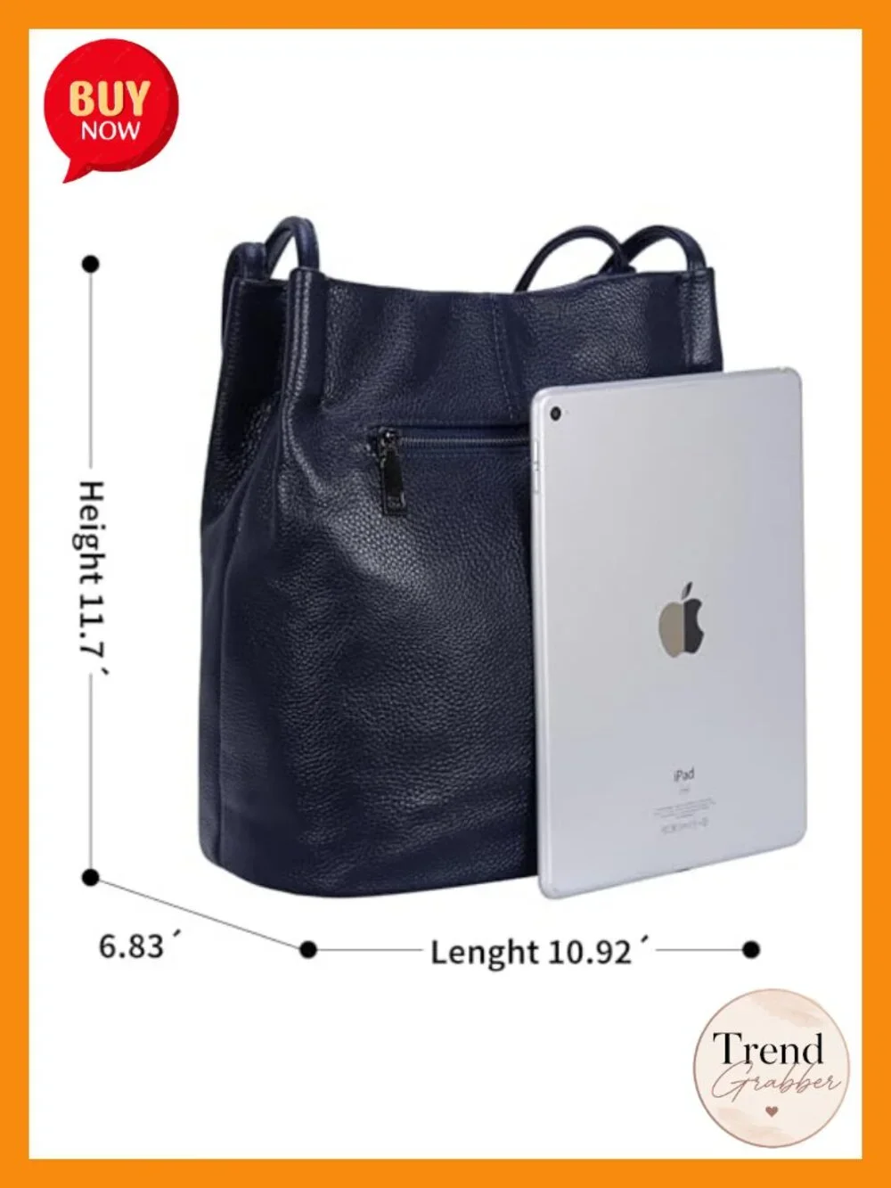 Genuine Leather Hobo Tote Bag, Roomy Shoulder Purse, Magnetic Snap Closure